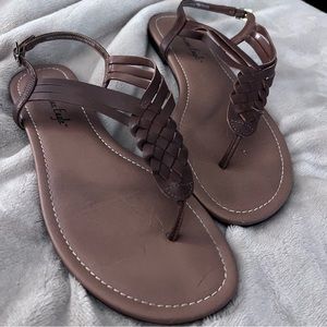 American Eagle Brown Braided Sandals (size 9.5)
